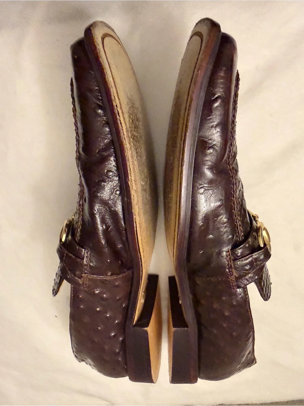 Giorgio Brutini Dark Brown Croc-Embossed snake Leather Bit Loafers,pre-owned Giorgio brutini snakeskin - Gem main image 2